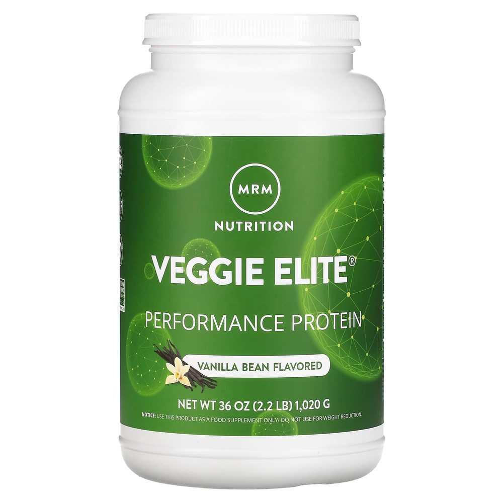 MRM Nutrition, Veggie Elite, Performance Protein, вегетарианский протеин для повышения продуктивности, стручки ванили, 1020 г (2,2 фунта)