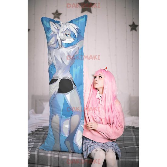 Дакимакура фурри Серебристая Лиса арт. 0629