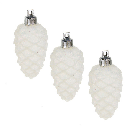 СНОУ БУМ Набор декоративных украшений "Шишки" 3шт, 3,5х7,5см, пластик
