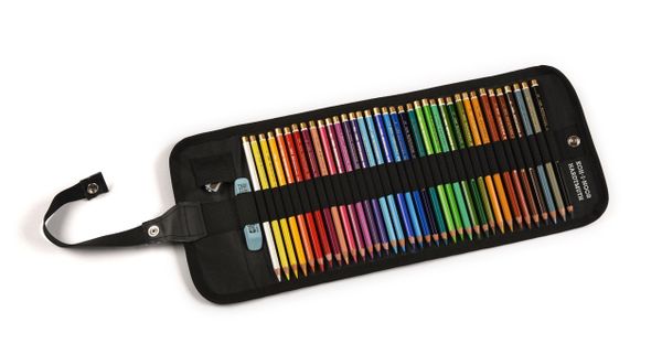 Карандаши цветные художественные POLYCOLOR 3825, 36 цветов, черный пенал-рулон текстильный на кнопке