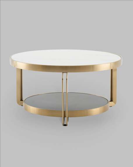 Журнальный столик Калисто 90*90 см светлая и темная керамика