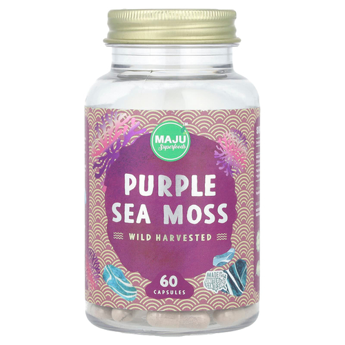 Maju Superfoods, фиолетовый морской мох, 60 капсул (500 мг в 1 капсуле)