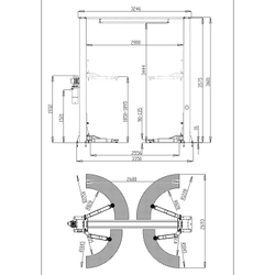 Автоподъемник двухстоечный ROSSVIK V2-4L г/п 4.0т, 220В, электрогидравлический с верхней синхронизац