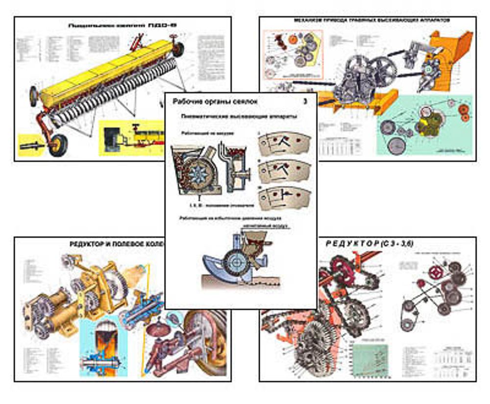 Плакаты ПРОФТЕХ &quot;Зерновые сеялки &quot;. Часть 1 (27 пл, винил, 70х100)