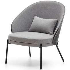 Кресло Eamy светло-серое с черной отделкой