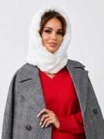 Капор зимний вязаный капюшон на флисе