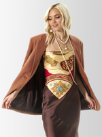 Платок «Горянка» 100% шёлк золотой