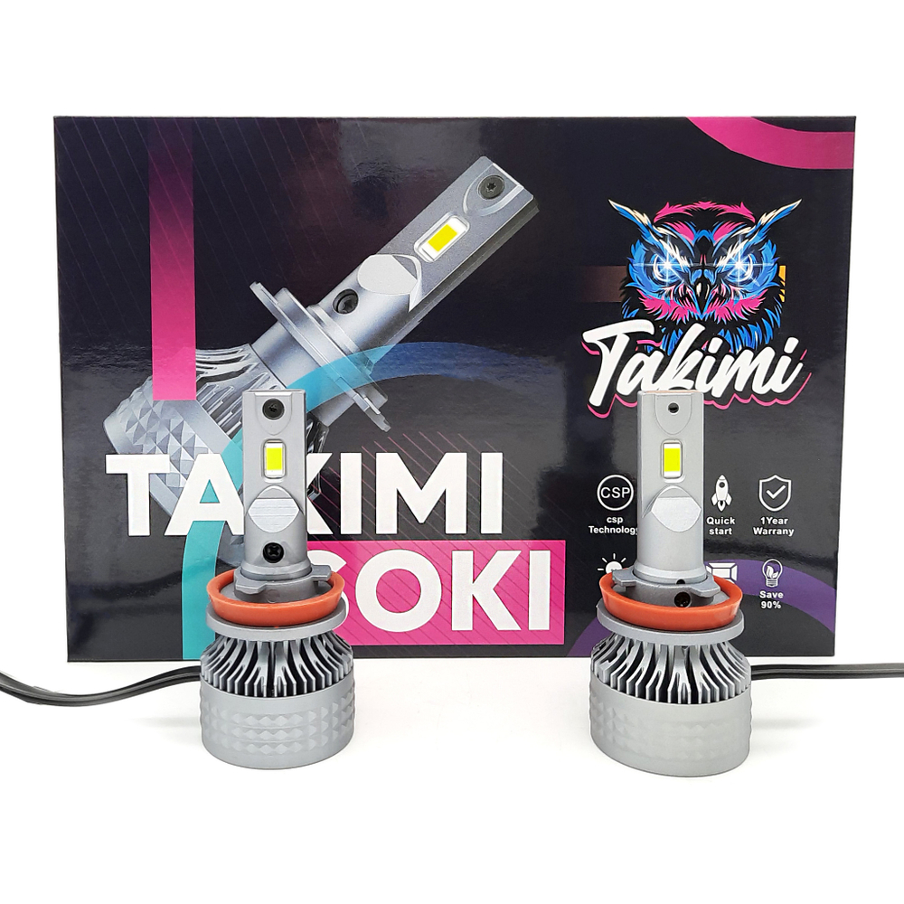 Светодиодные автомобильные LED лампы TaKiMi Soki H11/8/9/16 5500K 12/24V