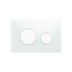 Кнопка смыва Teceloop 9240650 с двумя клавишами, стекло белое/клавиши белые