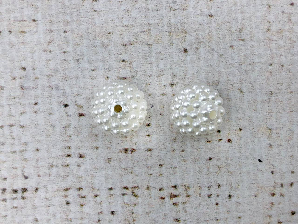 Бусины пришивные ежевика, d 14 мм, 50 грамм, кремовый