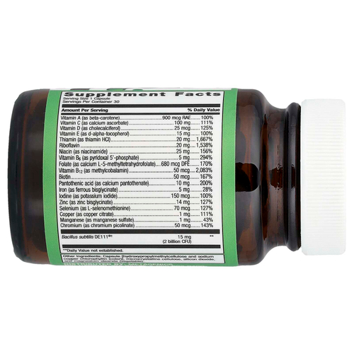 Metagenics, UltraFlora® полный пробиотик и мультивитамины, 30 капсул