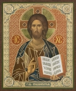 Икона "Господь Вседержитель" (визант. ст.) 10х12 на МДФ-6