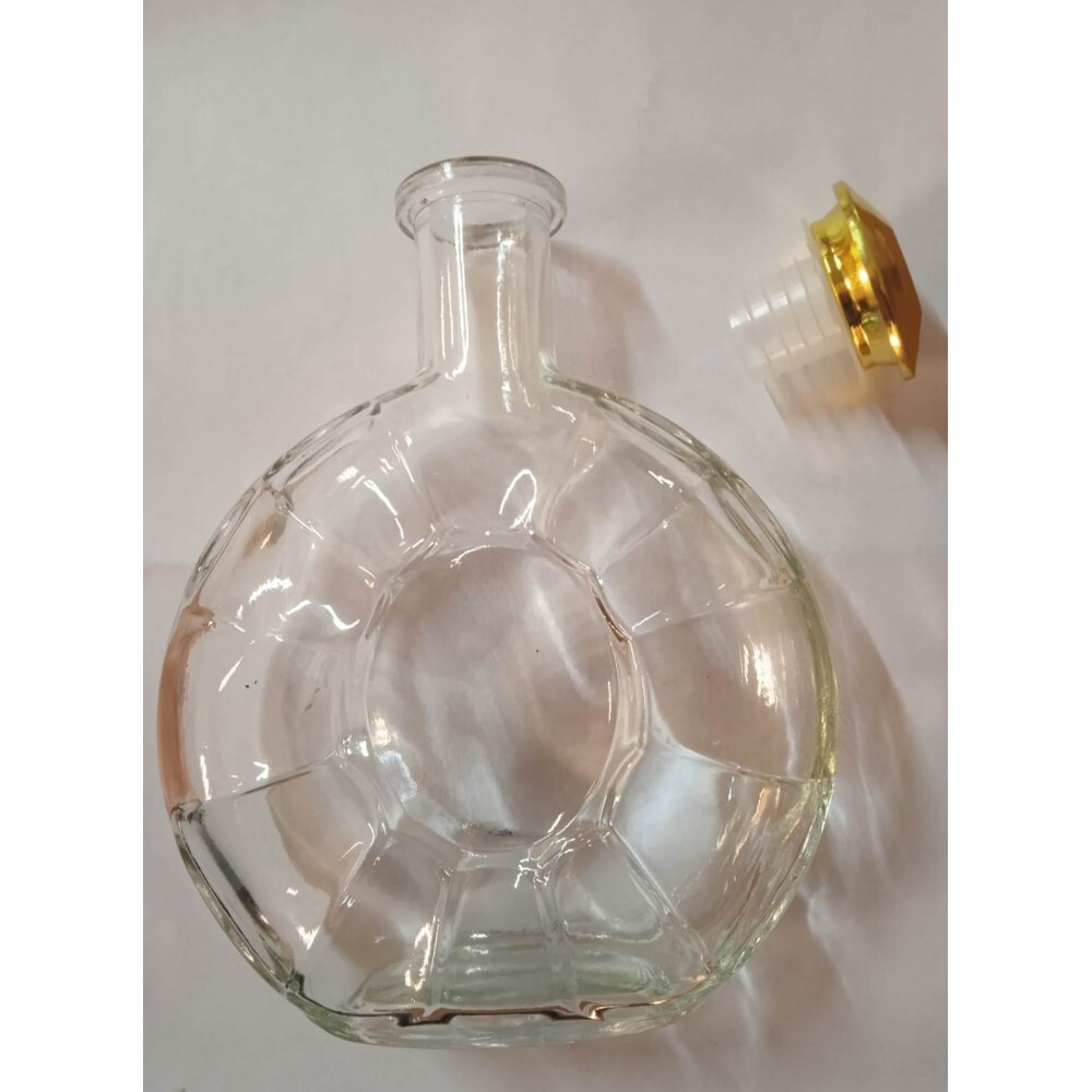 Бутылка подарочная 0,5л с пластиковой пробкой в стекляном корпусе с замочком