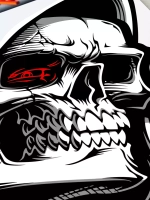 Наклейка - Череп в капюшоне