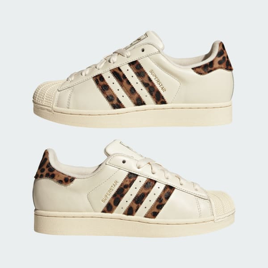 ADIDAS Кроссовки Superstar II с анималистическим принтом, кремовый/коричневый