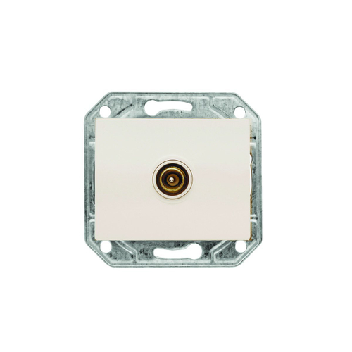 Розетка одинарная СП Корса ТВ конц. BNS-разъем крем. +накл