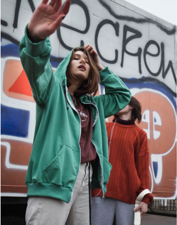 Худи с молнией Зеленый - фото 2