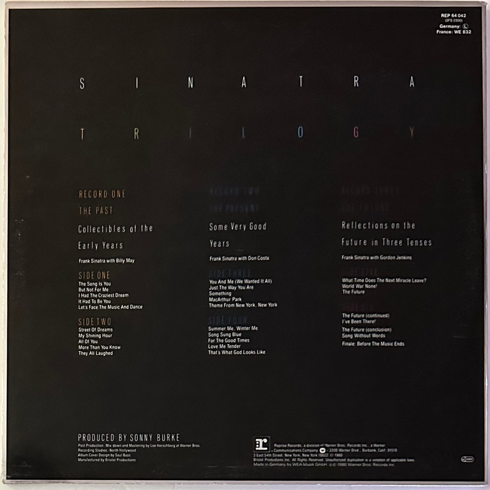 Frank Sinatra ‎– Trilogy 3LP (Европа)