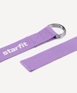 Ремень для йоги YB-100 183 см, хлопок, фиолетовый пастель