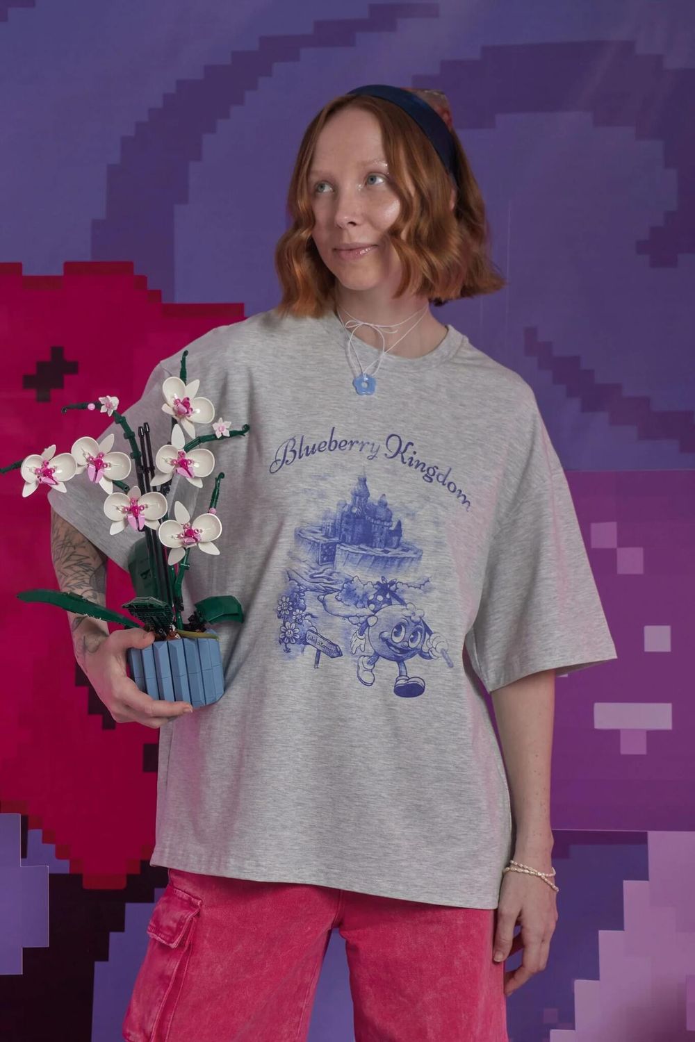 Футболка Called a Garment Blueberry Kingdom серый меланж