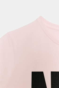 ZARA ФУТБОЛКА С КОРОТКИМИ РУКАВАМИ И НАДПИСЬЮ, ПАСТЕЛЬНО-РОЗОВЫЙ
