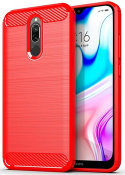 Чехол для Xiaomi Redmi 8 цвет Red (красный), серия Carbon от Caseport