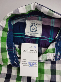 Рубашка Denim & Co в клетку 46 размер