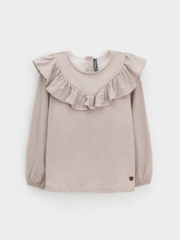 блузка  для девочки  КР 302177/бежевый,гусиная лапка к625