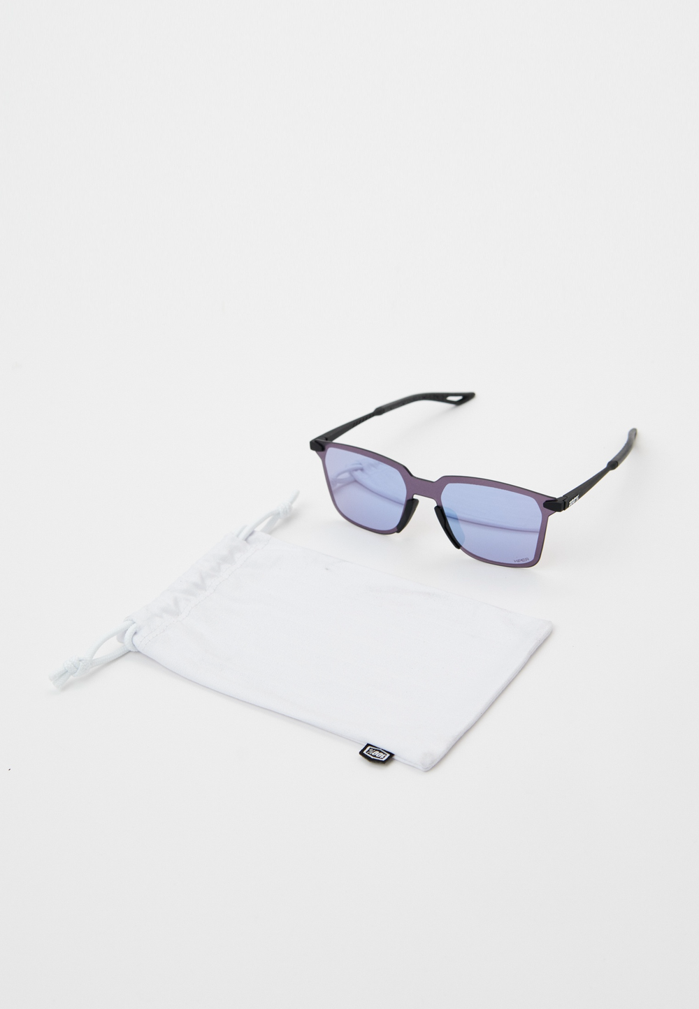 Спортивные очки 100% LEGERE SQUARE Soft Tact Black - HiPER Blue Mirror Lens
