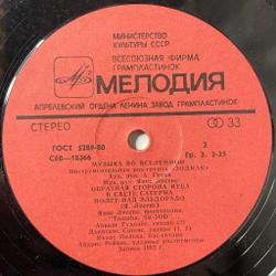 Винтажная виниловая пластинка LP Зодиак Zodiac Музыка Во Вселенной Music In The Universe (СССР 1982)