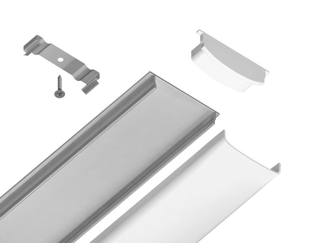 Ambrella Алюминиевый профиль накладной гибкий 18*4 для светодиодной ленты до 15мм Alum Profile GP1600AL