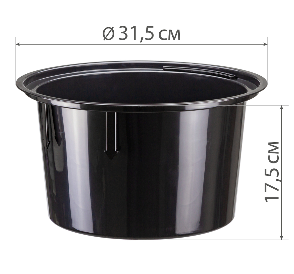 Кашпо ЛАЙН D350мм H 390мм 33л со вставкой