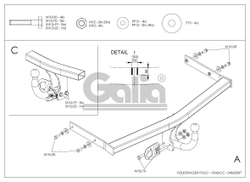 Оцинкованный фаркоп на Volkswagen Polo IV 2001-2009 (без электрики), Galia V042A