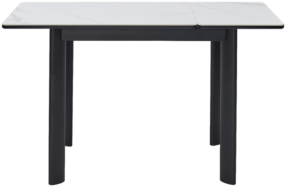 Стол М-City DISAUR Тет-А-Тет 90 Белый мрамор, керамика, Черный каркас