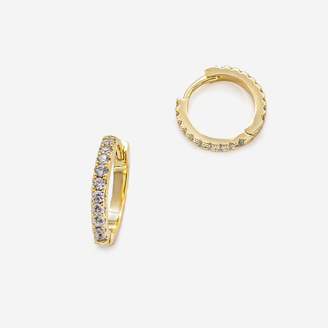 Швензы-кольца с фианитами 16мм, позолота