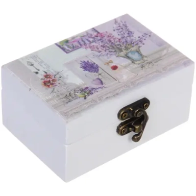 Шкатулка деревянная с зеркалом «МАРЦИПАН», утренняя сирень, 9.5*6.5*5см (в коробке)