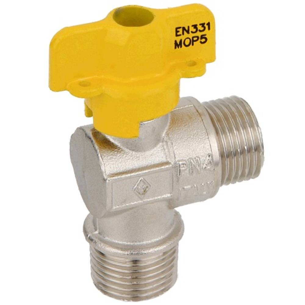 Кран шаровый BUGATTI для газа угловой ,1/2 НАР. бабочка