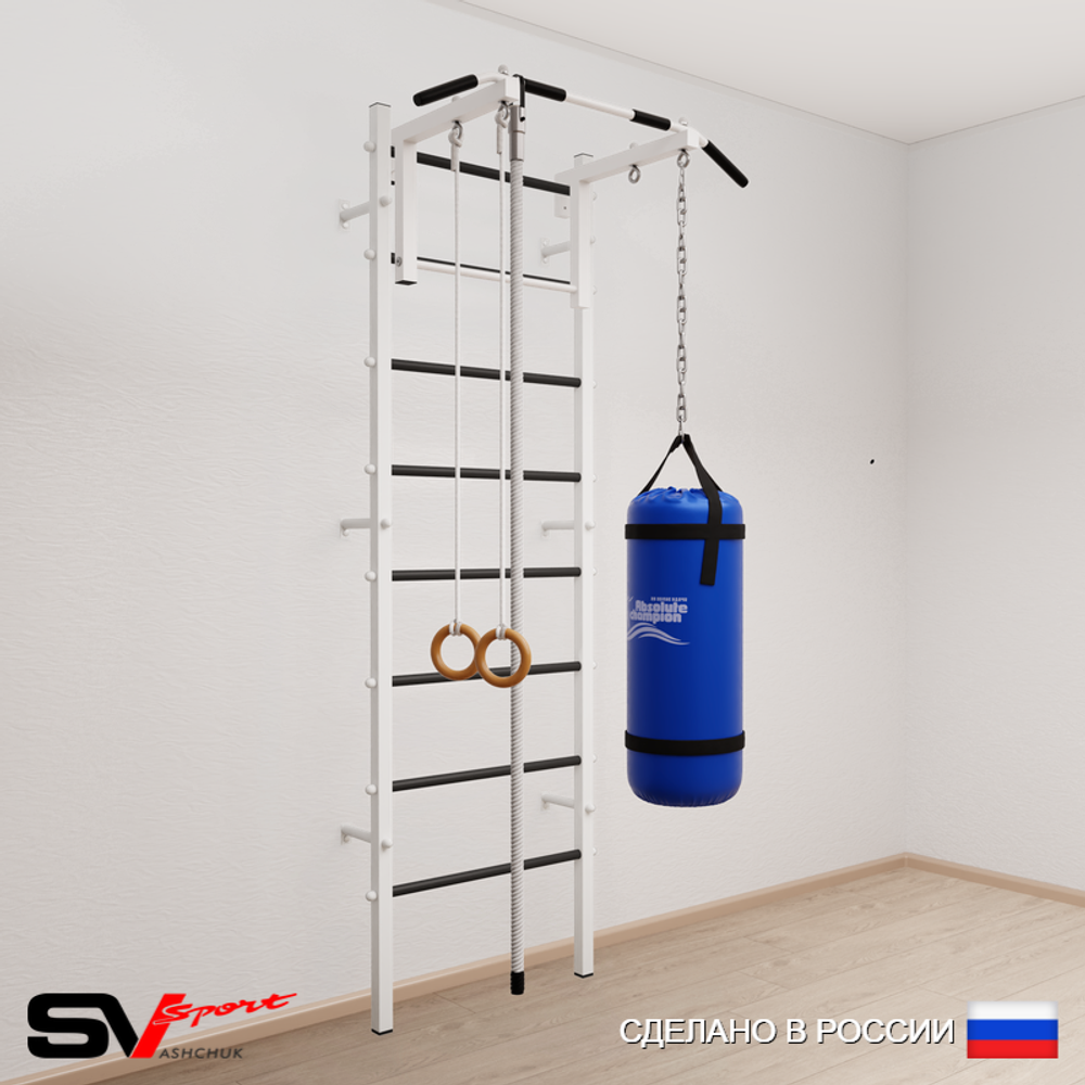 Шведская стенка Sv Sport 5131 (Турник стандарт/Канат/Кольца/Цепь/Мешок 15кг)