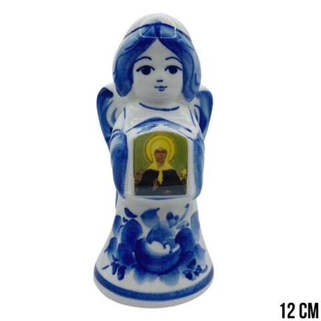 Фигурка Ангел с иконой Матрона гжель