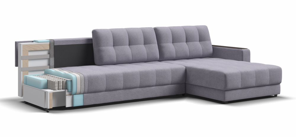 Угловой Диван Бонд Макс Мальмо платина (последний экземпляр)