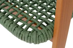 "Амстердам" стул плетеный из роупа, каркас алюминий, роуп зеленый круглый