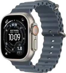 Apple Watch Ultra 3 (2025) GPS + Cellular, 49 мм, корпус из бежевого титана, ремешок Ocean (One Size) цвета «синий якорь» MEWH4