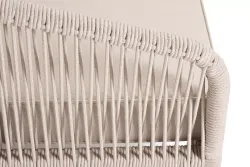 "Канны" правый модуль плетеный из роупа, основание дуб, роуп бежевый круглый, ткань бежевая 052