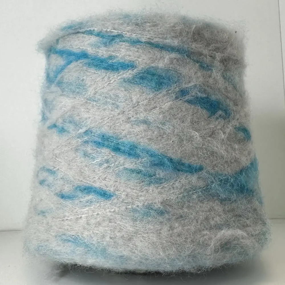 VOLO PRINT - Fabiano; 26% меринос, 72% п/а, 2% эластан; 330м/100гр; col. 1146/149, секционная окраска серый с лазурными вставками; S714 MP