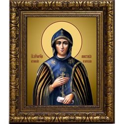 Анастасия Угличская, преподобномученица, игумения. Икона на холсте.