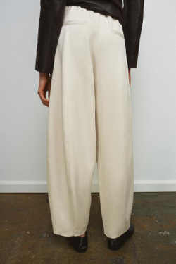 ZARA БРЮКИ-БАЛЛОНЫ ZW COLLECTION, КАМЕННО-СЕРЫЙ