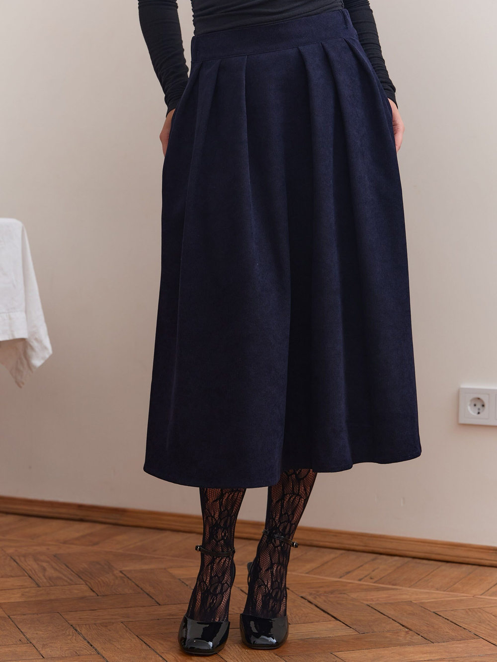 Юбка бохо вельветовая миди