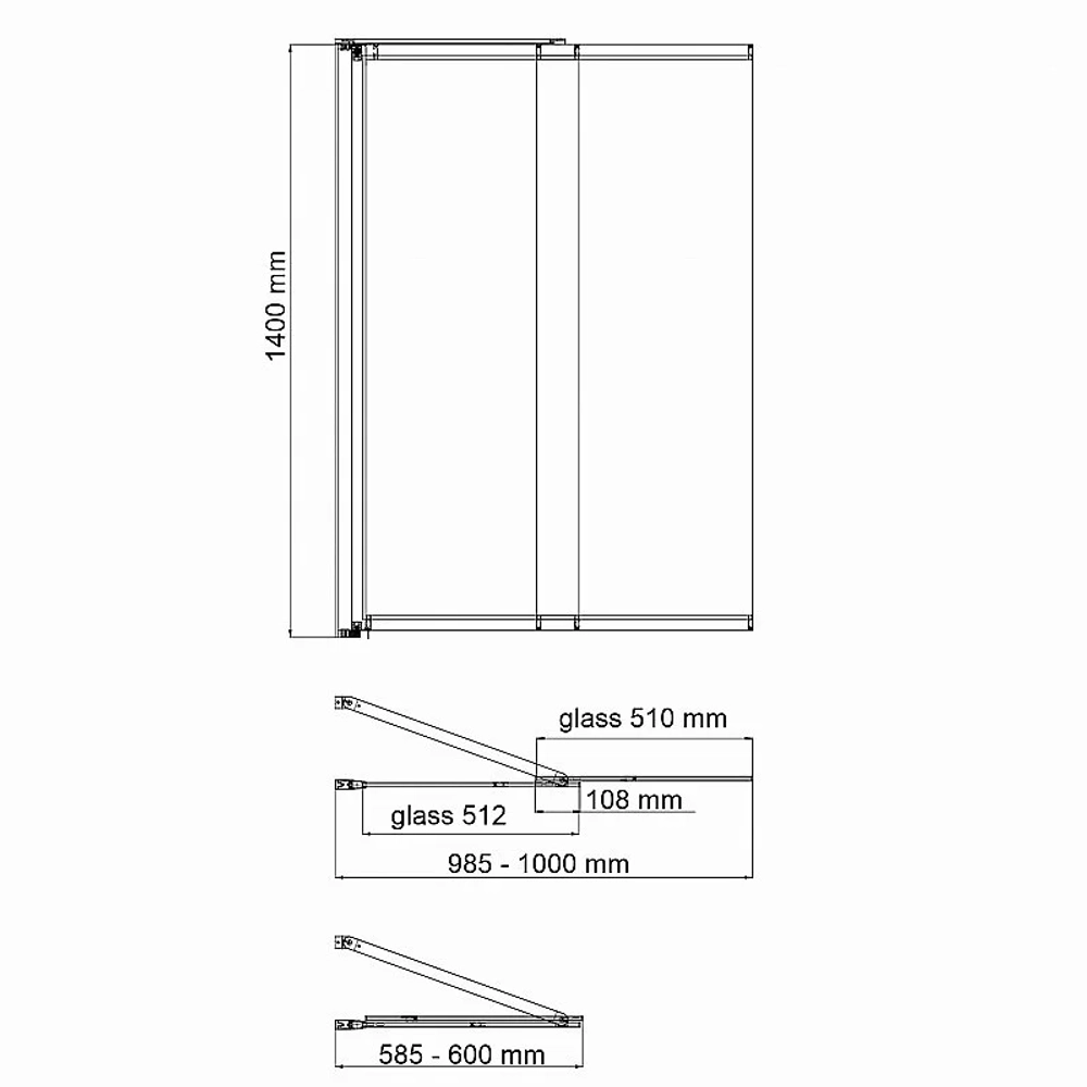 Шторка для ванны WasserKraft Main 41S02-100 Fixed