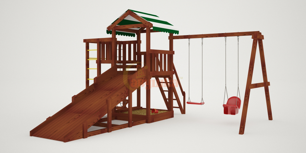 Детская площадка Савушка Мастер 3 (Махагон) 4 сезона