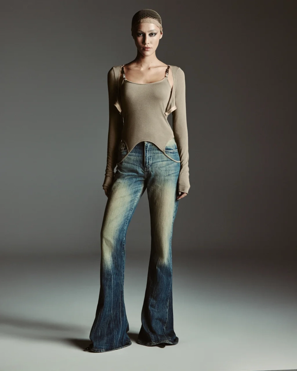 Болеро вторая кожа М, Серо-Бежевое